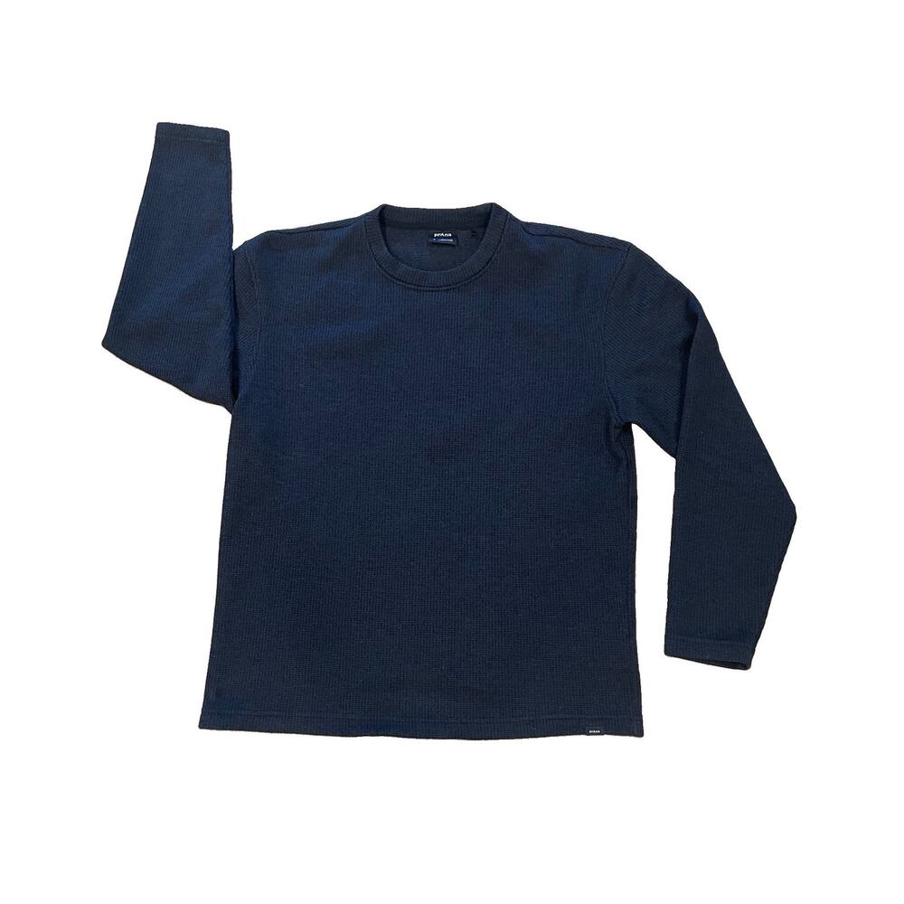 prAna Ribbed Black Pullover Sweatshirt Men’s Size Medium Outdoor Casual Wear